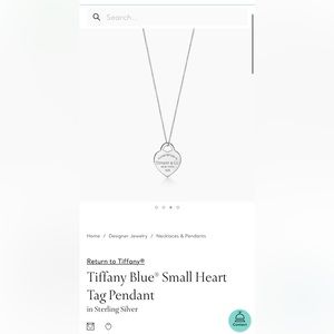 Tiffany Blue Small Heart Tag Pendant